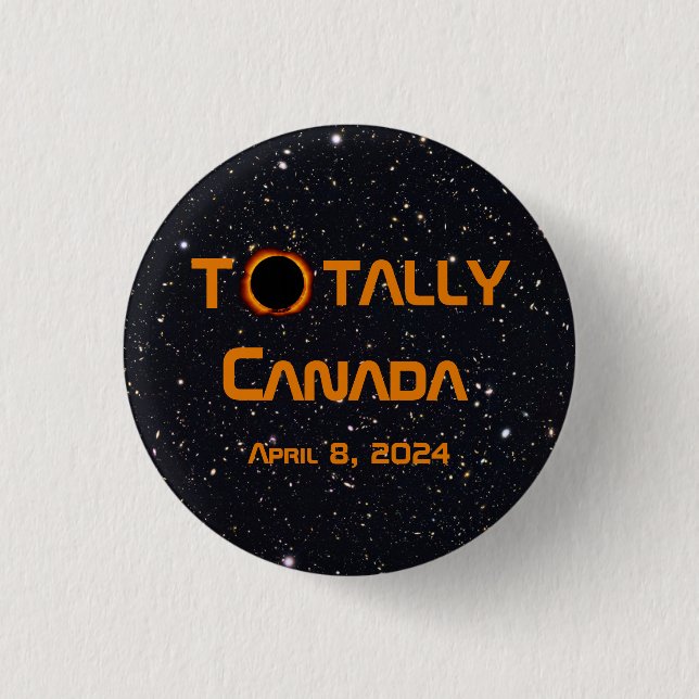Gesamt Kanada 2024 Solar Eclipse Button (Vorderseite)