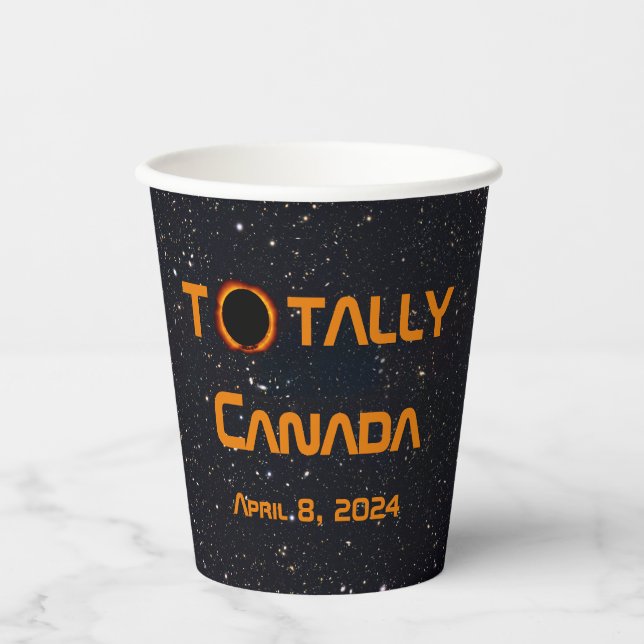 Gesamt Kanada 2024 Solar Eclipse Pappbecher (Vorderseite)