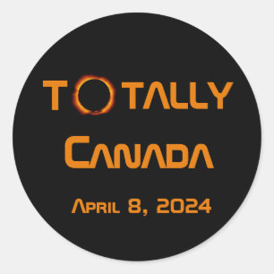Gesamt Kanada 2024 Solar Eclipse Runder Aufkleber