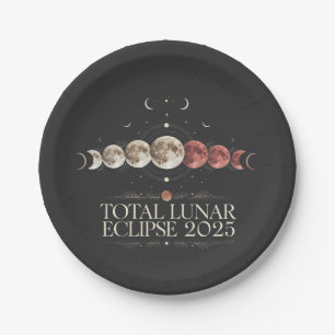 Gesamt Lunar Eclipse 2025 Astronomie NordwestUSA Pappteller