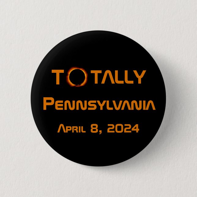 Gesamt Pennsylvania 2024 Solar Eclipse Button (Vorderseite)