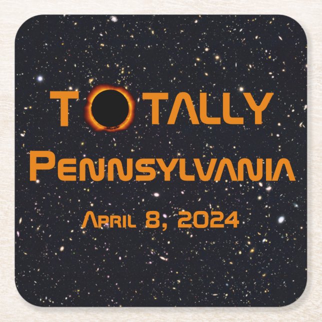 Gesamt Pennsylvania 2024 Solar Eclipse Rechteckiger Pappuntersetzer (Vorderseite)