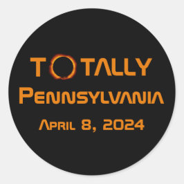 Gesamt Pennsylvania 2024 Solar Eclipse Runder Aufkleber