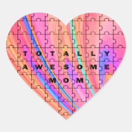 Gesamt Phantastische Mama Rosa Swirl Puzzle Design Herz-Aufkleber