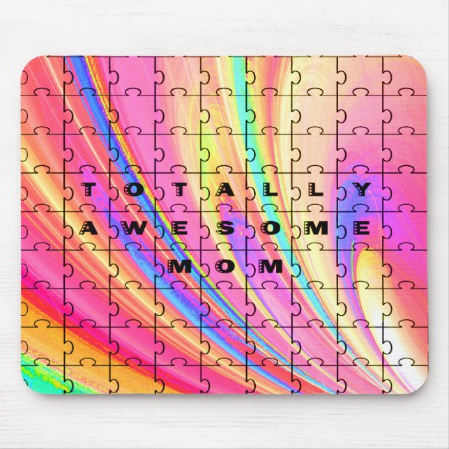 Gesamt Phantastische Mama Rosa Swirl Puzzle Design Mousepad (Vorne)
