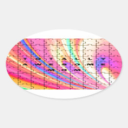 Gesamt Phantastische Mama Rosa Swirl Puzzle Design Ovaler Aufkleber
