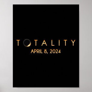 Gesamt Solar-Eclipse 04 08 2024 Totalität Poster