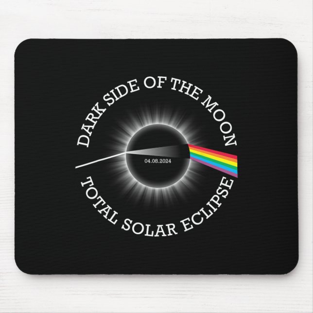 Gesamt Solar-Eclipse 04 08 24 Rainbow Totality Dar Mousepad (Vorne)