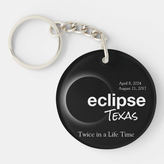 Gesamt Solar Eclipse 2017 2024 - Texas Schlüsselanhänger (Vorderseite)