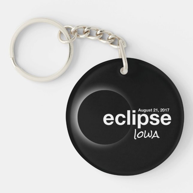 Gesamt Solar Eclipse 2017 - Iowa Schlüsselanhänger (Vorderseite)
