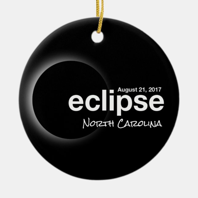 Gesamt Solar Eclipse 2017 - North Carolina Keramikornament (Vorne)