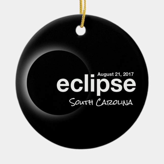 Gesamt Solar Eclipse 2017 - South Carolina Keramik Ornament (Vorne)