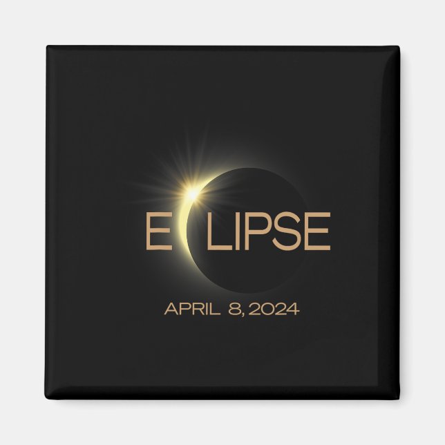 Gesamt Solar Eclipse 2024 Amerika Magnet (Vorne)
