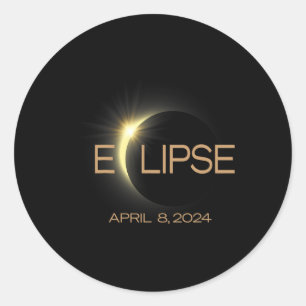 Gesamt Solar Eclipse 2024 Amerika Runder Aufkleber