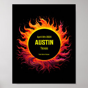 Gesamt Solar Eclipse 2024 Austin Texas Poster