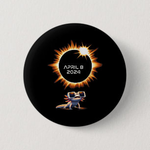 Gesamt Solar Eclipse 2024 Axolotl in Astronomy Gla Button