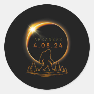Gesamt Solar Eclipse 2024 Bigfoot Solar Eclipse Runder Aufkleber