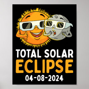 Gesamt Solar Eclipse 2024 Brillen Spaß Sonnenmond  Poster