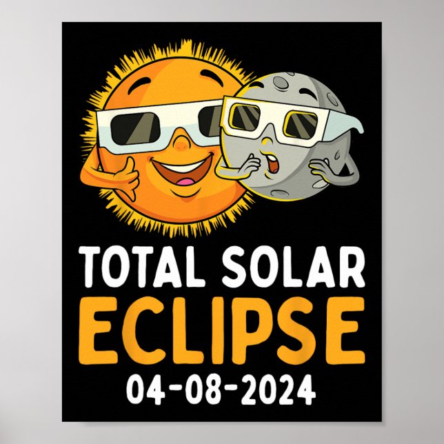 Gesamt Solar Eclipse 2024 Brillen Spaß Sonnenmond  Poster (Vorne)