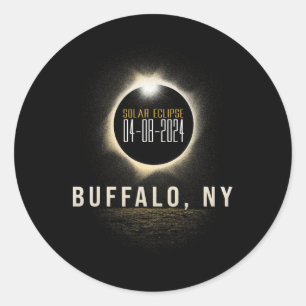 Gesamt Solar Eclipse 2024 Buffalo Runder Aufkleber