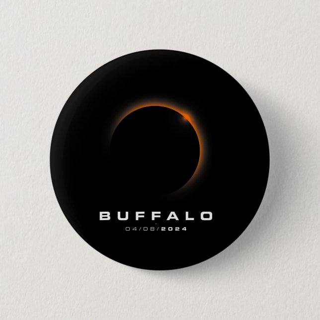 Gesamt Solar Eclipse 2024 - Buffalo Solar Eclipse Button (Vorderseite)