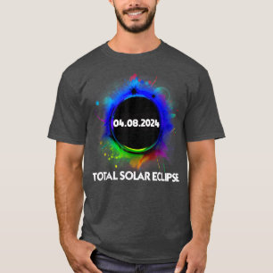 Gesamt Solar Eclipse 2024 Farbenfrohe Totalität T- T-Shirt