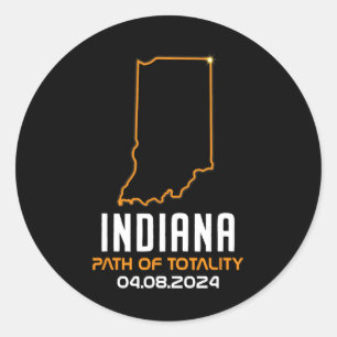 Gesamt Solar Eclipse 2024 Indiana April 8 Amerika Runder Aufkleber