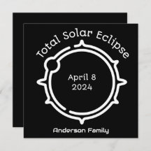 Gesamt Solar Eclipse 2024 Modernes Minimal Schwarz