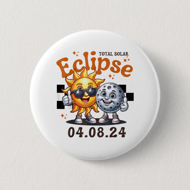 Gesamt Solar-Eclipse 2024 Niedliche Solar-Eclipse- Button (Vorderseite)