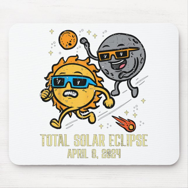 Gesamt Solar-Eclipse 2024 Niedliche Solar-Eclipse- Mousepad (Vorne)