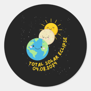 Gesamt Solar-Eclipse 2024 Niedliche Solar-Eclipse- Runder Aufkleber
