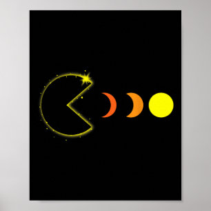 Gesamt Solar Eclipse 2024 Party Funny Gamer Phasen Poster