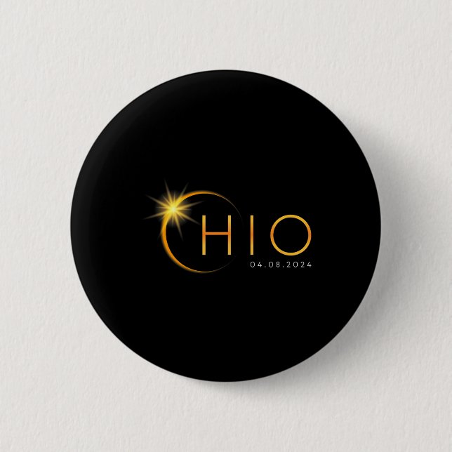 Gesamt Solar Eclipse 2024 Staat Ohio Totality Apri Button (Vorderseite)