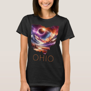 Gesamt Solar Eclipse 2024 Staat Ohio Totality Apri T-Shirt