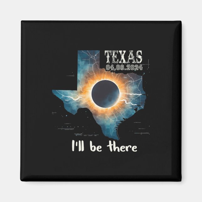 Gesamt Solar-Eclipse 2024 Texas 1 Magnet (Vorne)
