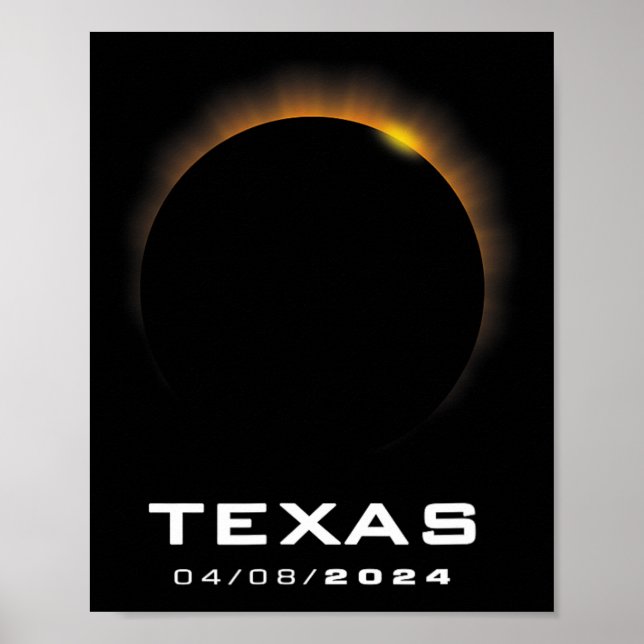 Gesamt Solar Eclipse 2024 Texas Poster (Vorne)