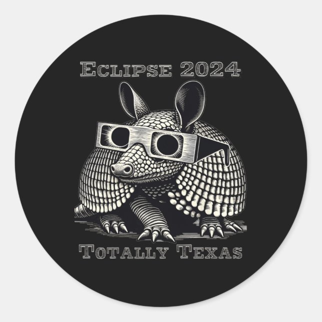 Gesamt Solar Eclipse 2024 Texas Runder Aufkleber (Vorderseite)