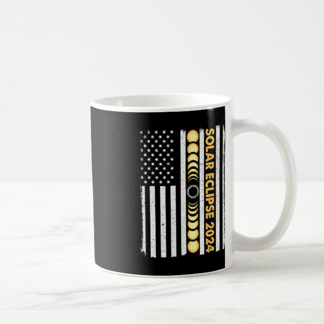 Gesamt Solar Eclipse 2024 Totality Phases US Ameri Kaffeetasse (Rechts)