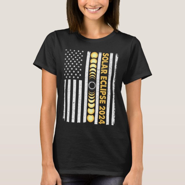 Gesamt Solar Eclipse 2024 Totality Phases US Ameri T-Shirt (Vorderseite)