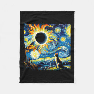Gesamt Solar Eclipse 2024 Van Gogh Starry Night Ca Fleecedecke