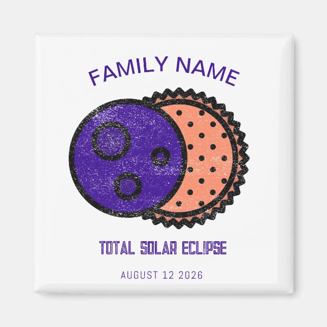 Gesamt Solar Eclipse 2026 Custom Magnet (Vorne)