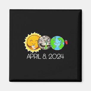 Gesamt Solar Eclipse 8. April 2024 Moon Astronomy  Magnet