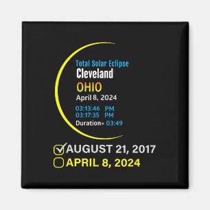 Gesamt Solar Eclipse 8. April 2024 Ohio Cleveland Magnet