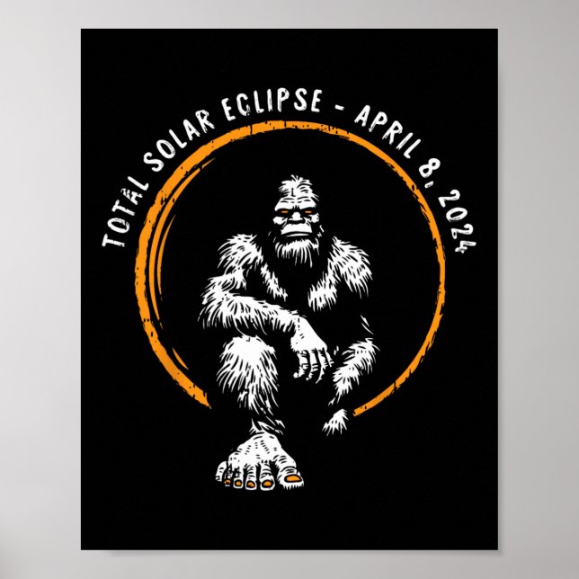 Gesamt Solar Eclipse 8. April 2024 Totalität Poster (Vorne)