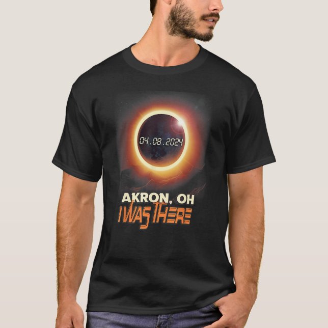 Gesamt Solar Eclipse Akron Ohio OH T-Shirt (Vorderseite)