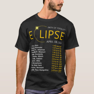 Gesamt Solar Eclipse Apirl 08 2024 Eclipse Karte T T-Shirt