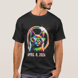 Gesamt Solar Eclipse April 08 2024 Cool Cat Solar T-Shirt