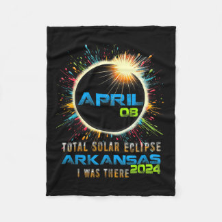 Gesamt Solar Eclipse Arkansas 2024 Farbiges Totali Fleecedecke