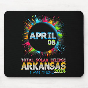Gesamt Solar Eclipse Arkansas 2024 Farbiges Totali Mousepad