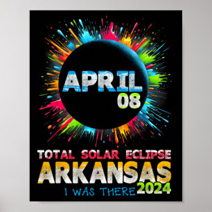 Gesamt Solar Eclipse Arkansas 2024 Farbiges Totali Poster